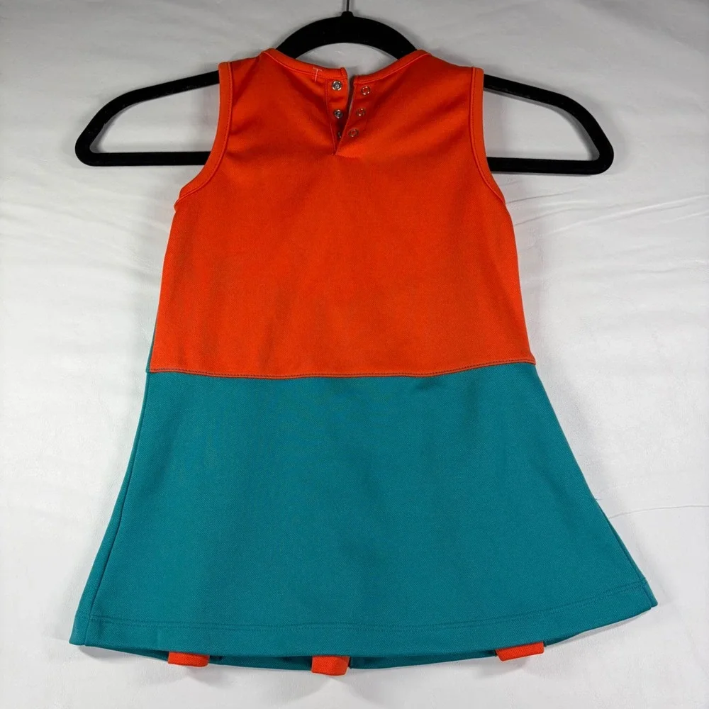 NFL Team Apparel Miami Dolphins Toddler Girls Cheerleader Dress Orange Aqua 4T